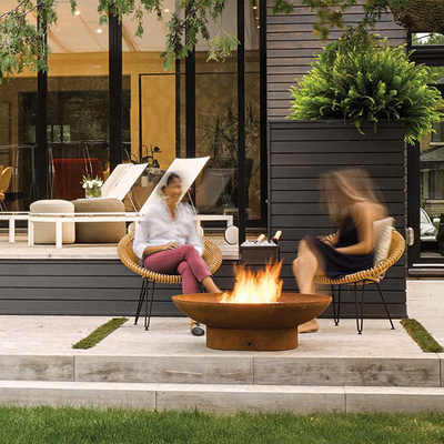 Yeni Tasarım Paslı Corten Çelik Metal Kamp Ateş Çukuru