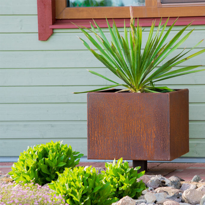 Yeni Taktik Açık Corten Çelik Ekici Pencere Kutusu Corten Saksılar