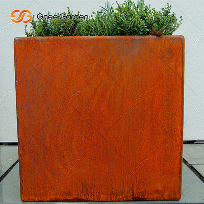 Bahçe Saksı Metal Bitki Kutusu Corten Çelik Ekici