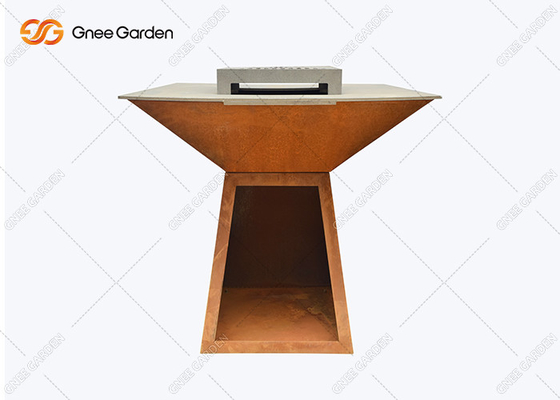 Corten Steel Barbekü Ateş Çukuru Izgarasını Özelleştirin Corten Çelik Demir Ateş Çukuru Barbekü Mangal