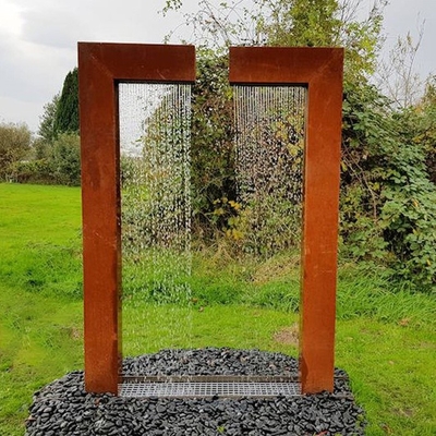 Dış Mekan Metal Bahçe Süsleri Corten Çelik Su Özelliği