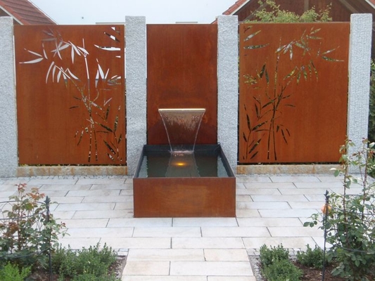 Corten Bahçe Su Çeşmesi Dış Mekan Dekorasyon Saksı Şelale