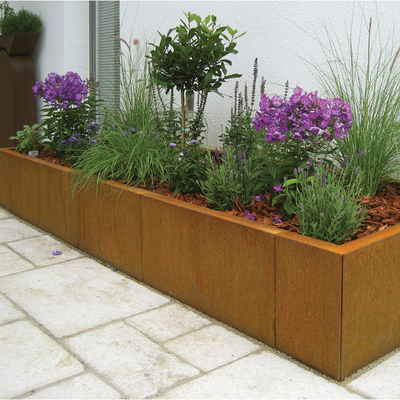 Kamu Parkı Hava Koşullarına Dayanıklı Açık Sokak 0.8mm Corten Çelik Kare Ekici Kutusu