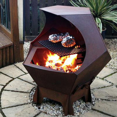 Corten Çelik Açık Pişirme Izgaraları Avrupa Barbekü Izgarası Hava Direnci