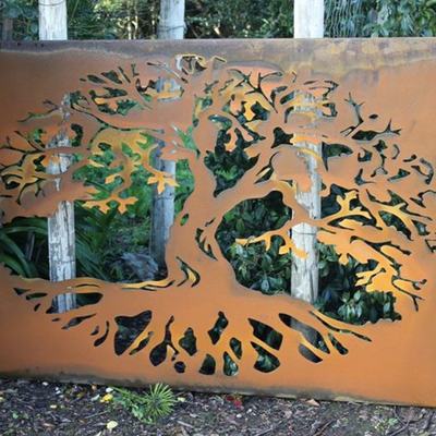 OEM Metal Bahçe Ürünleri Corten Çelik Gizlilik Ekranı Arka Bahçe Dekorasyonu