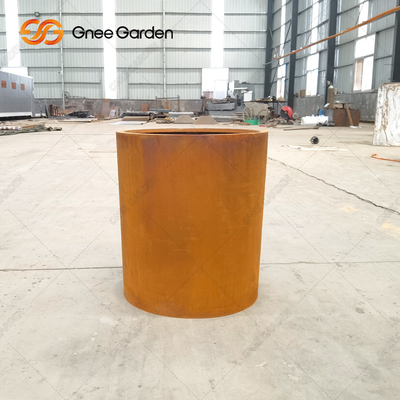 Bahçe için Çiçek Paslı Finish Yuvarlak Corten Çelik Ekiciler