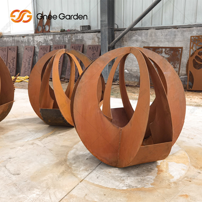 Özel Şekil Lazer Kesim Geometrik korten çelik saksılar 90*25*25cm