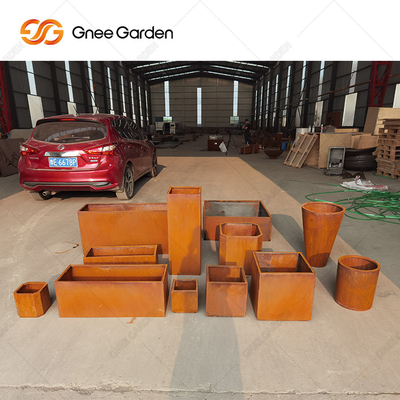 Corten Çelik Dikdörtgen Saksı Metal Paslı Kreş Ekici 2mm Kalınlık