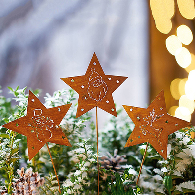 Yıldız Şekilli Ayrışma Çelik Metal Bahçe Süsleri Noel Dekorasyonu