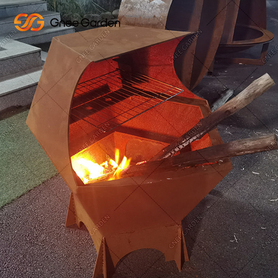 Barbekü için Corten Çelik Açık Pişirme Kömür Izgaraları
