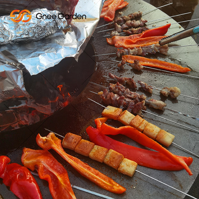 Yakacak Odun Depolama Arka Bahçe Paslı Renk ile Açık Barbekü Corten Çelik Ateş Çukuru