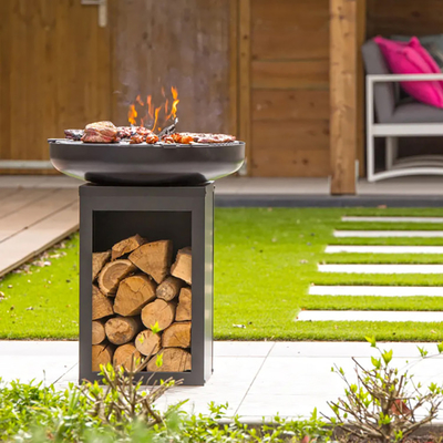 Corten Çelik Kömür Ev Barbekü Izgara Arka Bahçe Şömine