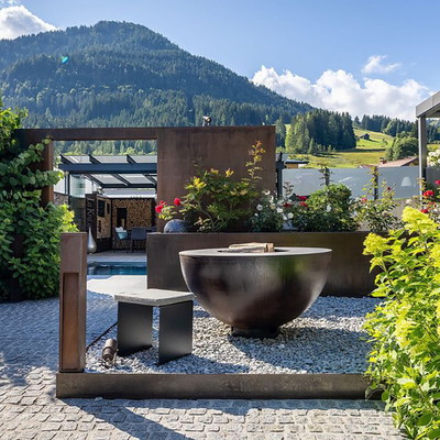 Corten Steel Garden Antik Ateş Çukuru Pas Barbekü Çukuru 31.5&quot;