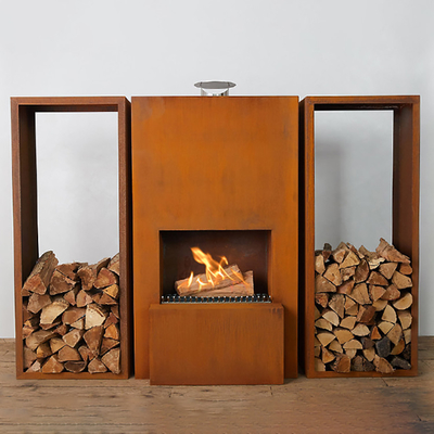 Açık Şömine Corten Çelik Ahşap Yanan Ateş Çukuru GN-FP-510