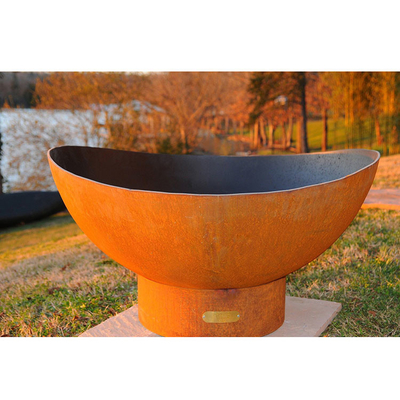 Veranda Dekoru İçin Ahşap Yanan Corten Çelik Ateş Çukuru