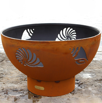 Oksit Patina ile Açık 36 inç Ön Paslanmış Corten Çelik Ateş Çukurları