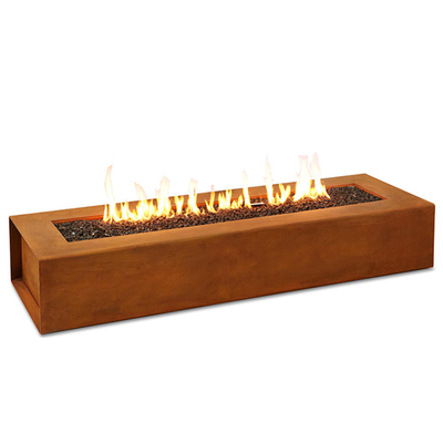 Gaz Propan Isıtma Corten Çelik Ateş Çukuru 1200 X 600 X 320mm Avlu Dekorasyonu