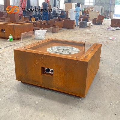 Corten Çelik Şömine Veranda Mobilya Gaz Corten Çelik Ateş Çukuru Dekoratif