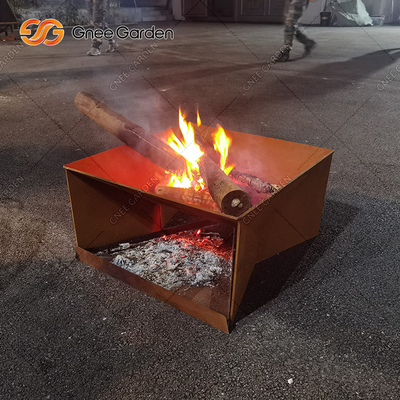 Arka Bahçe Kampı için Bahçe Odun Yanan Corten Çelik Ateş Çukuru