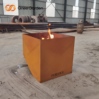 Veranda Bahçe Açık Kamp Corten Çelik Pas Ateş Çukuru Odun Yanan 3mm Kalın