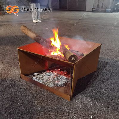 Yeni Tasarım Corten Çelik Metal Desen Katlanır Ateş Çukuru