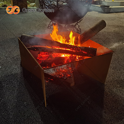 Yeni Tasarım Corten Çelik Metal Desen Katlanır Ateş Çukuru