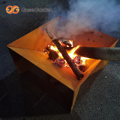 Yeni Tasarım Corten Çelik Metal Desen Katlanır Ateş Çukuru