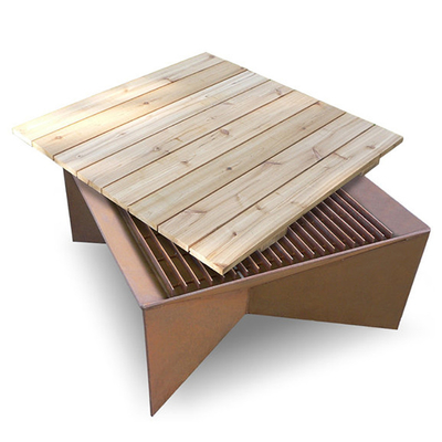 Odun Yakma Corten Çelik Metal Bahçe Ateş Çukuru ve Barbekü