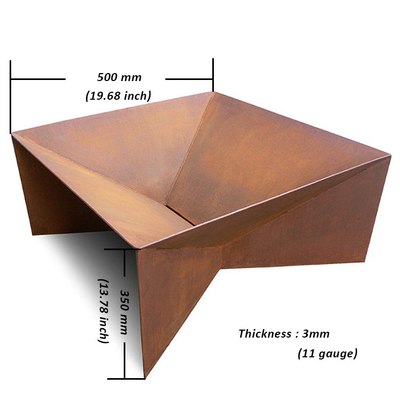 Odun Yakma Corten Çelik Metal Bahçe Ateş Çukuru ve Barbekü