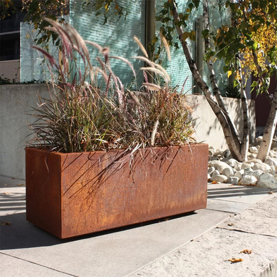 Yeni Taktik Açık Corten Çelik Ekici Pencere Kutusu Corten Saksılar