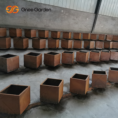 Corten Büyük Dış Mekan Metal Dekoratif Ekici Dikdörtgen Metal Duvar Ekici