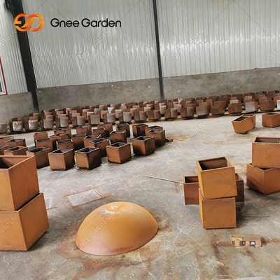 Corten Büyük Dış Mekan Metal Dekoratif Ekici Dikdörtgen Metal Duvar Ekici