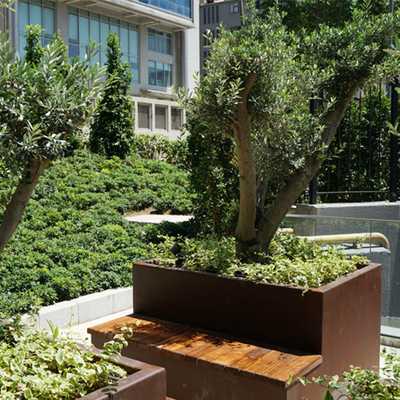 Açık Bahçe Büyük Corten Çelik Saksı Yetiştiricilerinin