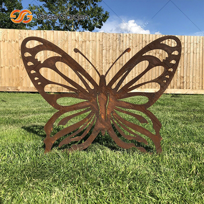 Bahçe Sanatı Peyzaj Corten Çelik Süsler Lazer Kesim Metal Hayvan Desen Süslemeleri