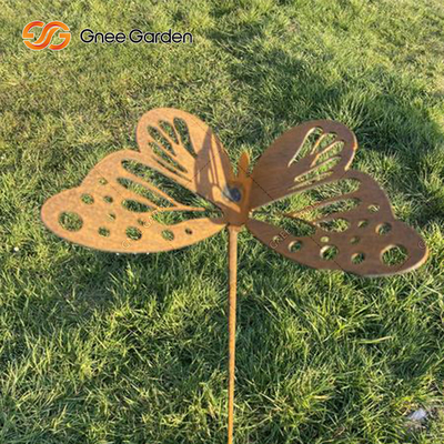 Bahçe Sanatı Peyzaj Corten Çelik Süsler Lazer Kesim Metal Hayvan Desen Süslemeleri