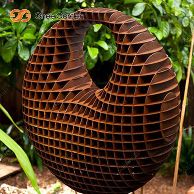 Corten Çelik Klasik Altın Metal Bahçe Heykeli Süs Heykel Heykeli