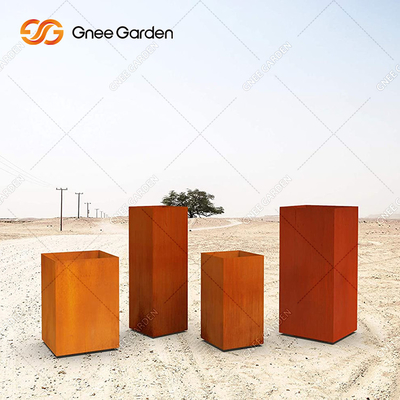 Büyük Kare Açık Metal Ekici Corten Çelik Saksılar Özelleştirilmiş
