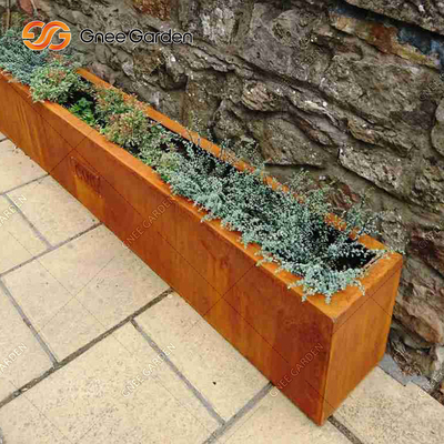 Büyük Kare Açık Metal Ekici Corten Çelik Saksılar Özelleştirilmiş