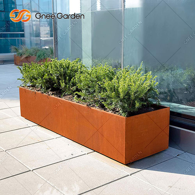 Büyük Kare Açık Metal Ekici Corten Çelik Saksılar Özelleştirilmiş