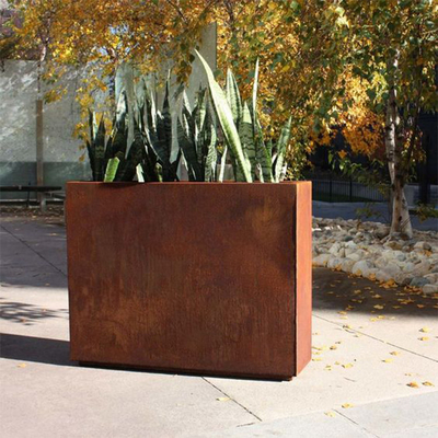 Corten Çelik Ekici Büyük Açık Kare Metal Saksıları Özelleştirin