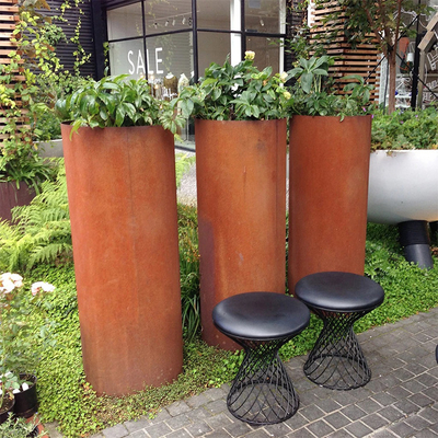 890 * 720 * 440mm Büyük Açık Metal Ekici Corten Saksı hava direnci