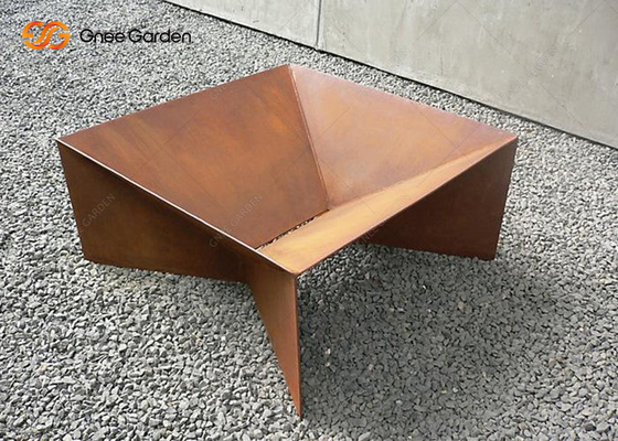 Odun Yanan Açık Corten Çelik Ateş Çukuru Kömür Barbekü Izgaraları