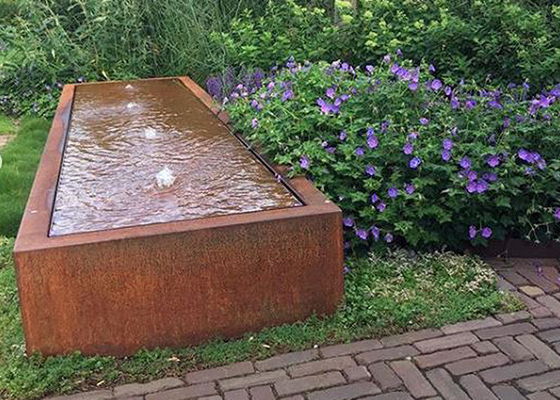 Açık Dekor için Corten Çelik Bahçe Çeşmesi Su Özelliği