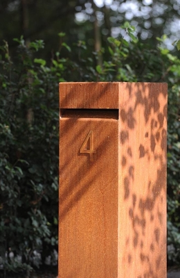Dış Mekan Metal Tuş Kilidi Corten Çelik Posta Kutuları Posta Kutusu Su Geçirmez