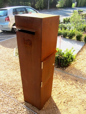 Özel Açık Metal Mektup Kutusu Corten Çelik Posta Kutusu Serbest Daimi