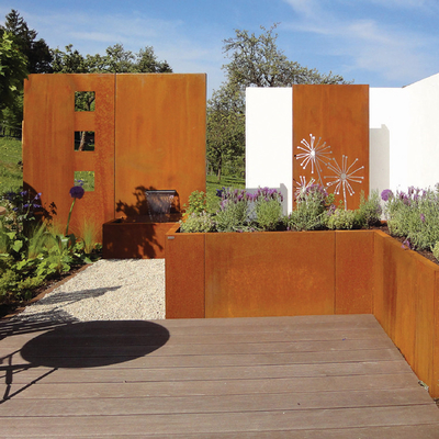 SGS TUV 0.8mm -2.0mm Prefabrik Corten Çelik Ekiciler Kare Küp