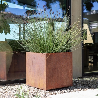 Metalik 1.2mm Corten Çelik Ekici Kutusu Dikdörtgen Saksılar aşınmaya dayanıklı