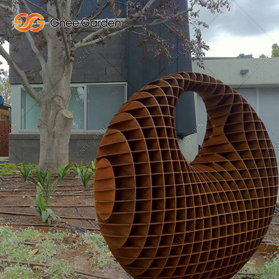 Büyük 5.0-8.0mm Açık Bronz Heykel Modern Soyut Corten Çelik Heykel