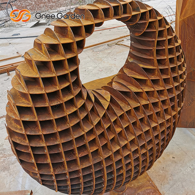 Büyük 5.0-8.0mm Açık Bronz Heykel Modern Soyut Corten Çelik Heykel