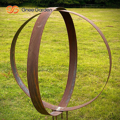 Pürüzsüz Eğriler ile Büyük Açık 175cm Modern Corten Çelik Heykel Sanat